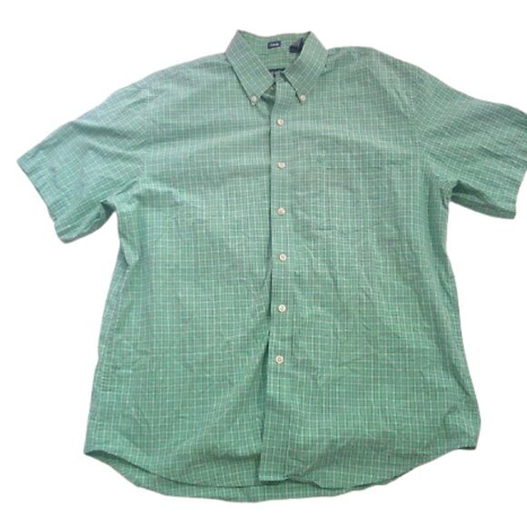 Izod Saltwater Mens Camp Shirt, Checkered Print, Size Lge - Picture 2 of 4